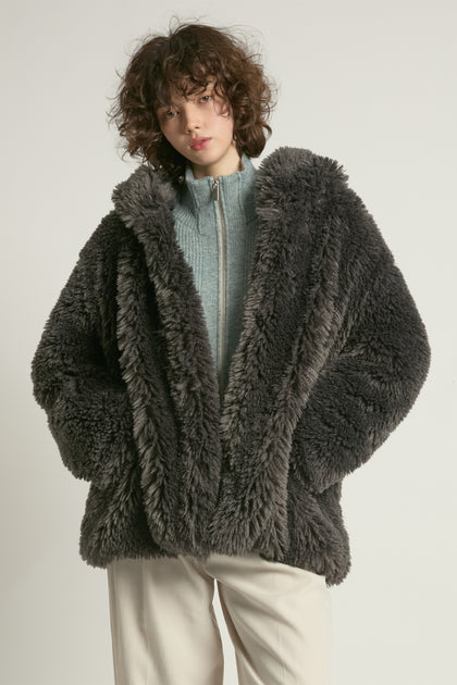 Shaggy Hood Fur Jacket – Look By M