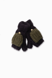 Hand-Knitted Cotton Candy Flip Mitten Gloves