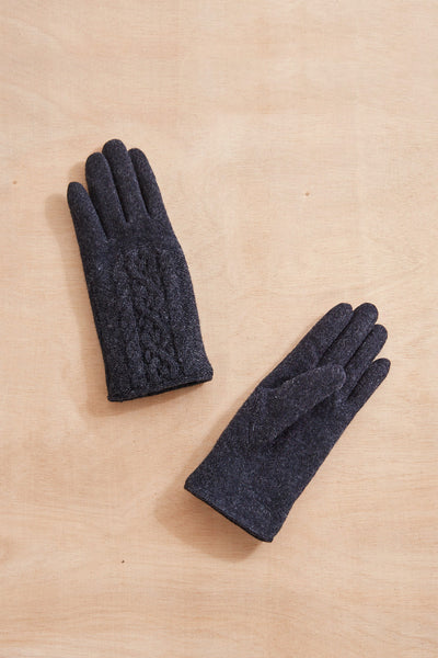 Half Cable Wool Gloves