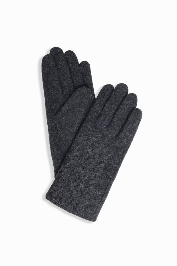 Half Cable Wool Gloves