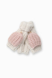 Hand-Knitted Cotton Candy Flip Mitten Gloves