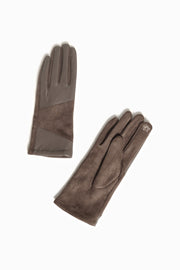 Leather Block Suede Gloves