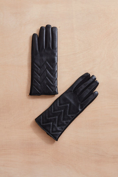Quilted Faux Leather Gloves