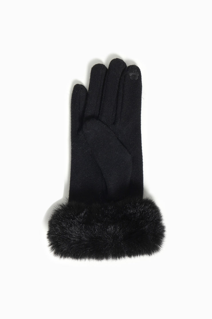 Chic Faux Fur Cuffed Gloves