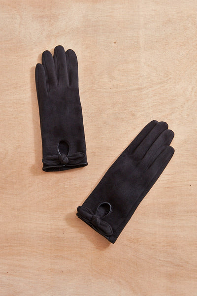 Bow Tie Suede Gloves