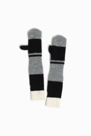 Color Block Long Knit Magic Mittens