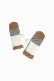 Color Block Long Knit Magic Mittens