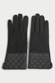 Faux Suede Quilted Gloves