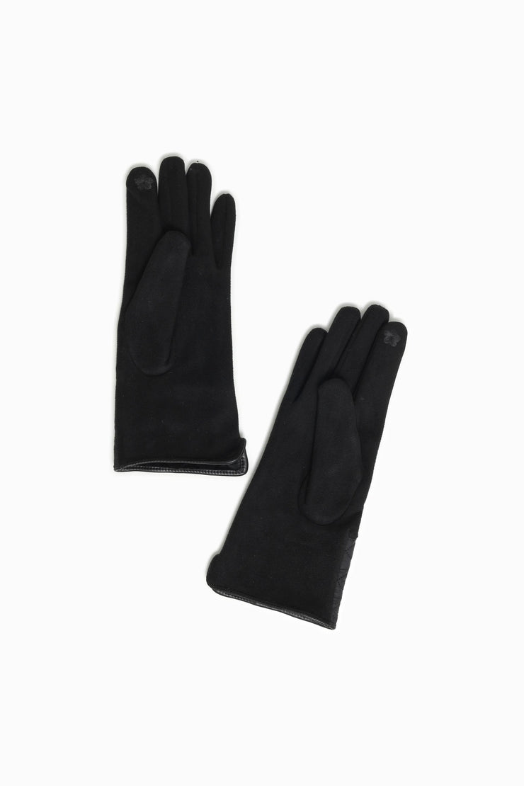 Faux Suede Quilted Gloves