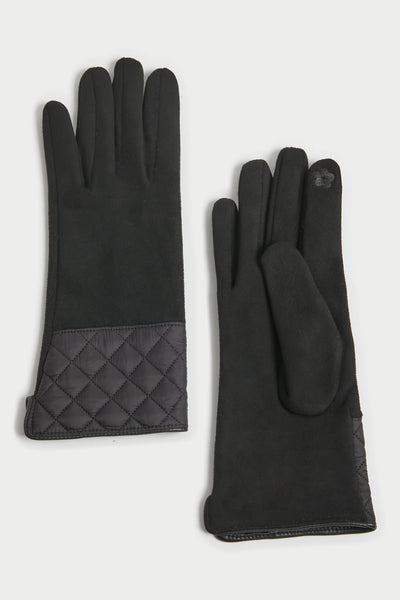 Faux Suede Quilted Gloves