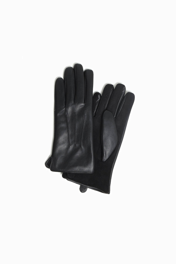 Suede & Leather Contrast Gloves