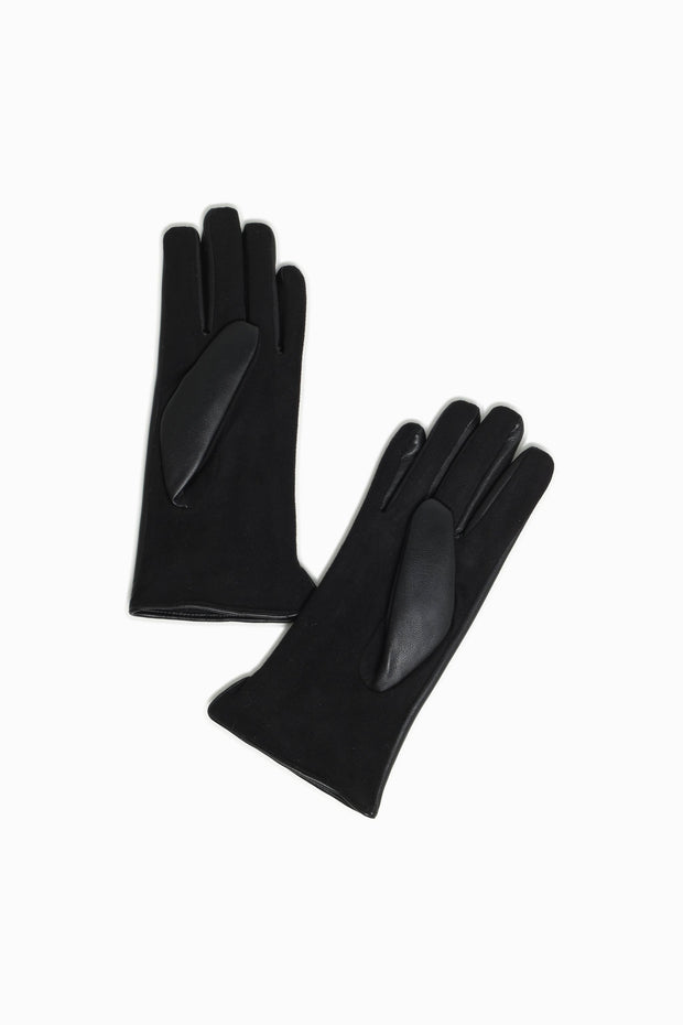 Suede & Leather Contrast Gloves