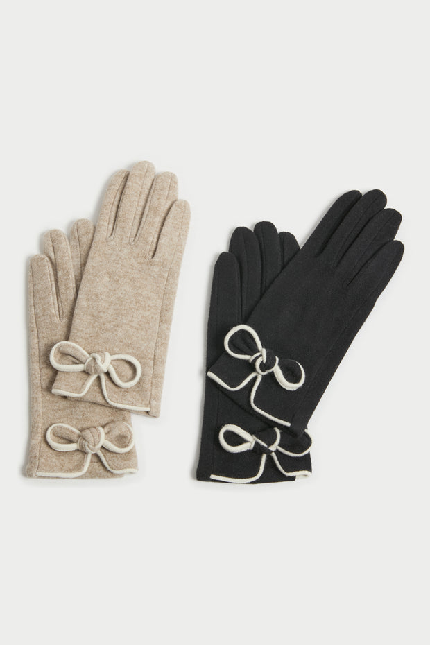 Piped Bow Trim Gloves