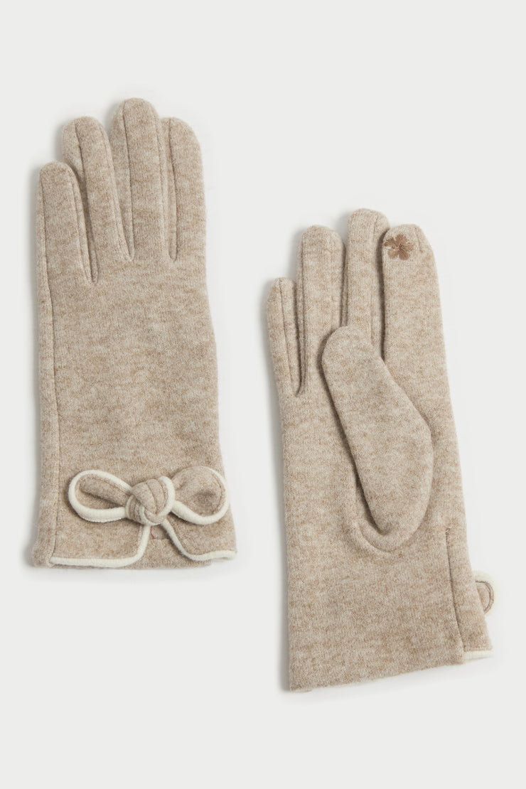 Piped Bow Trim Gloves