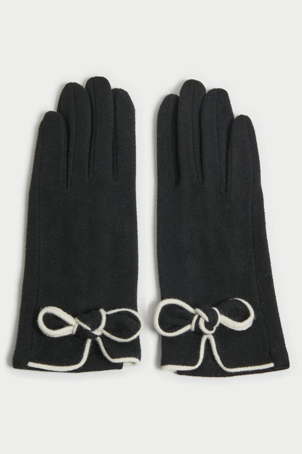 Piped Bow Trim Gloves