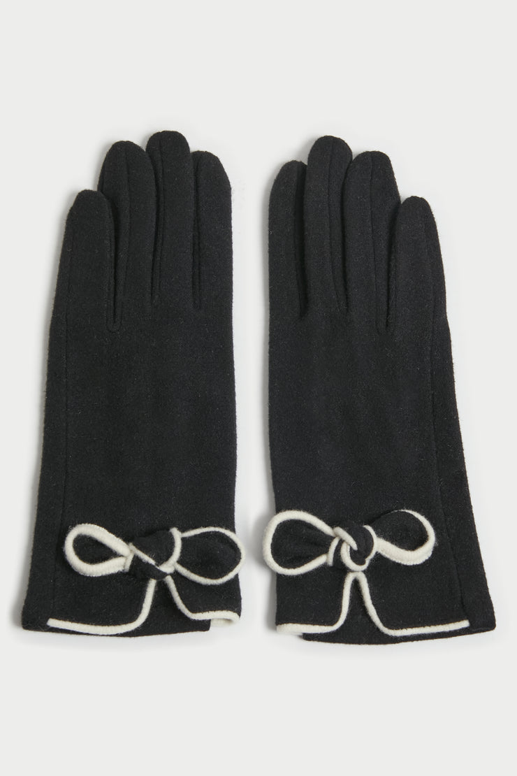 Piped Bow Trim Gloves