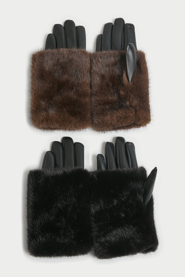 Luxe Fur Overlay Gloves