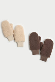 Bouclé Teddy Mittens