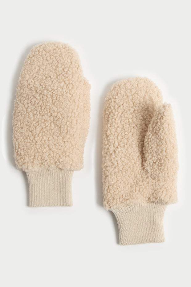 Bouclé Teddy Mittens