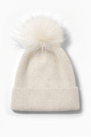 Basic Ribbed Knit Pom Pom Beanie