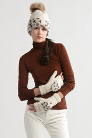 Boucle Leopard Mitten Gloves