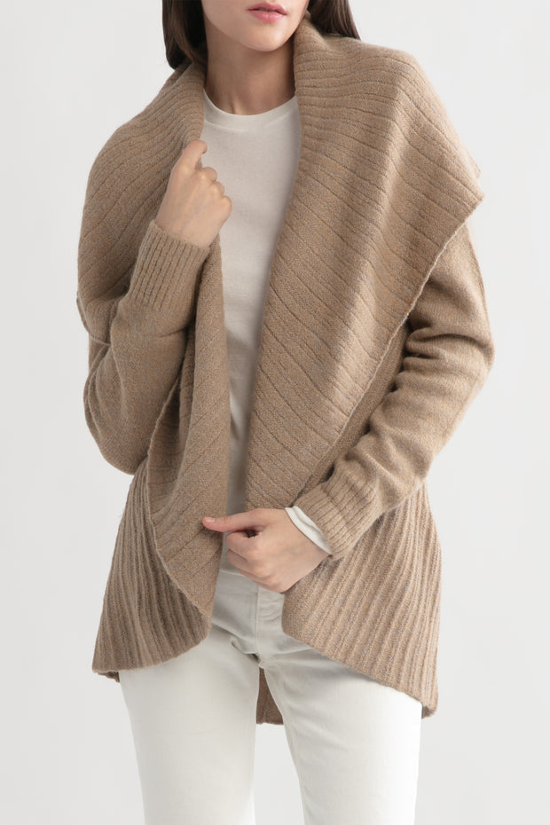 Heather Pleats Shawl Cardigan