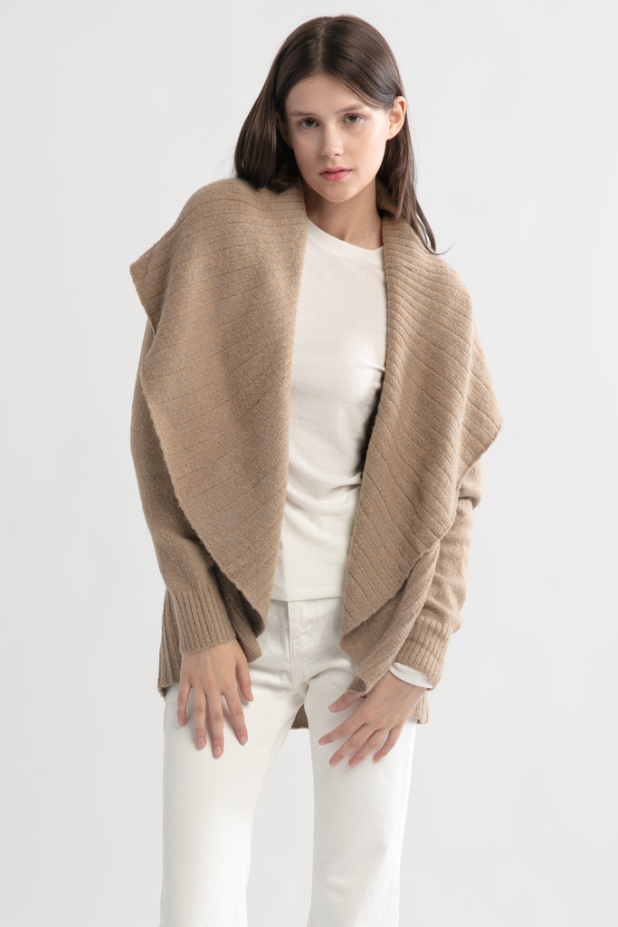 Heather Pleats Shawl Cardigan – Look By M