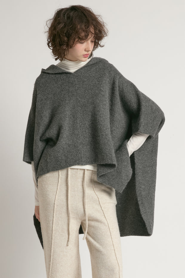 Hooded Pullover Poncho
