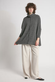 Seam Turtleneck Soft Sweater