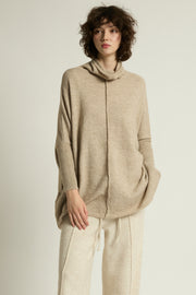 Seam Turtleneck Soft Sweater