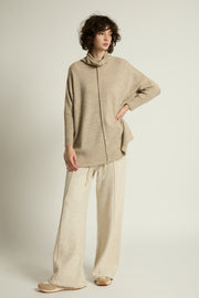 Seam Turtleneck Soft Sweater