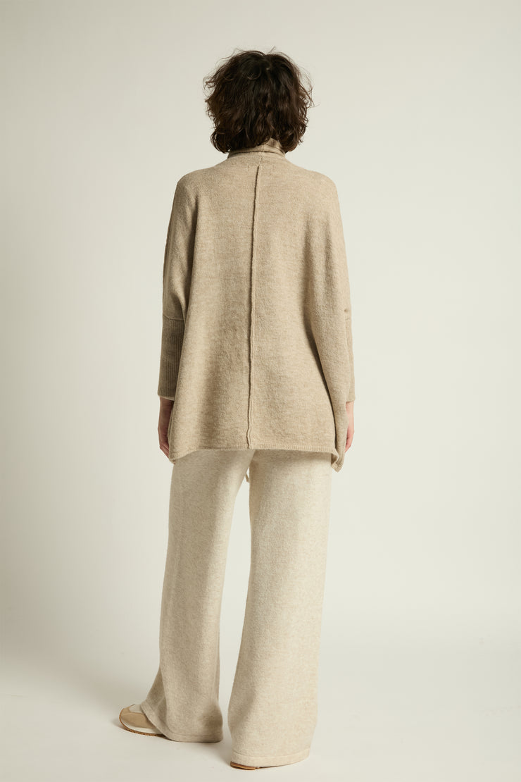 Seam Turtleneck Soft Sweater
