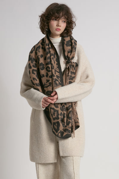 Reversible Leopard Print Scarf