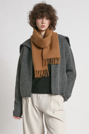 Wool Blend Fringe Trim Scarf