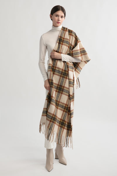 British Plaid Tassel Scarf