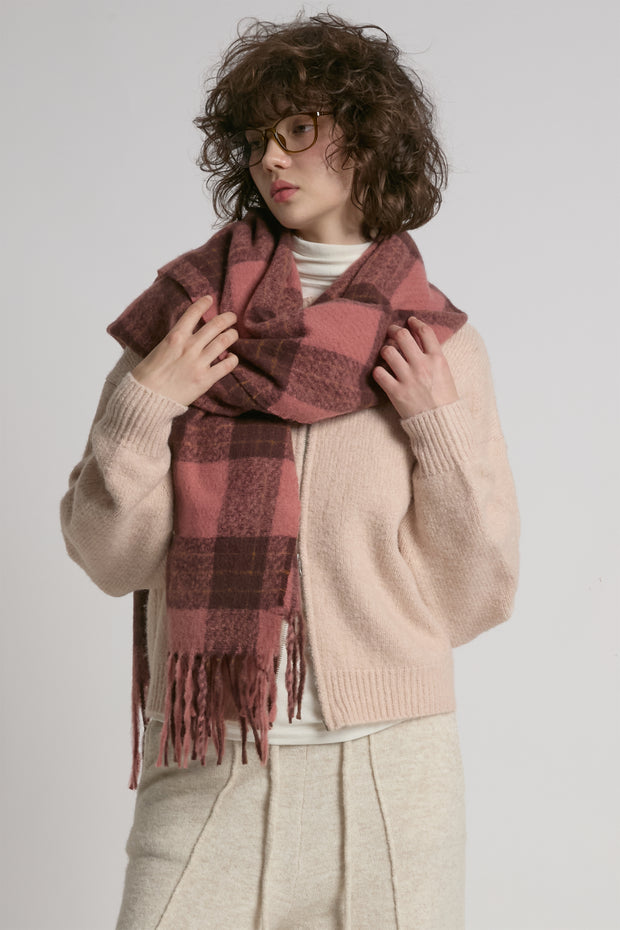 Rosewood Check Scarf