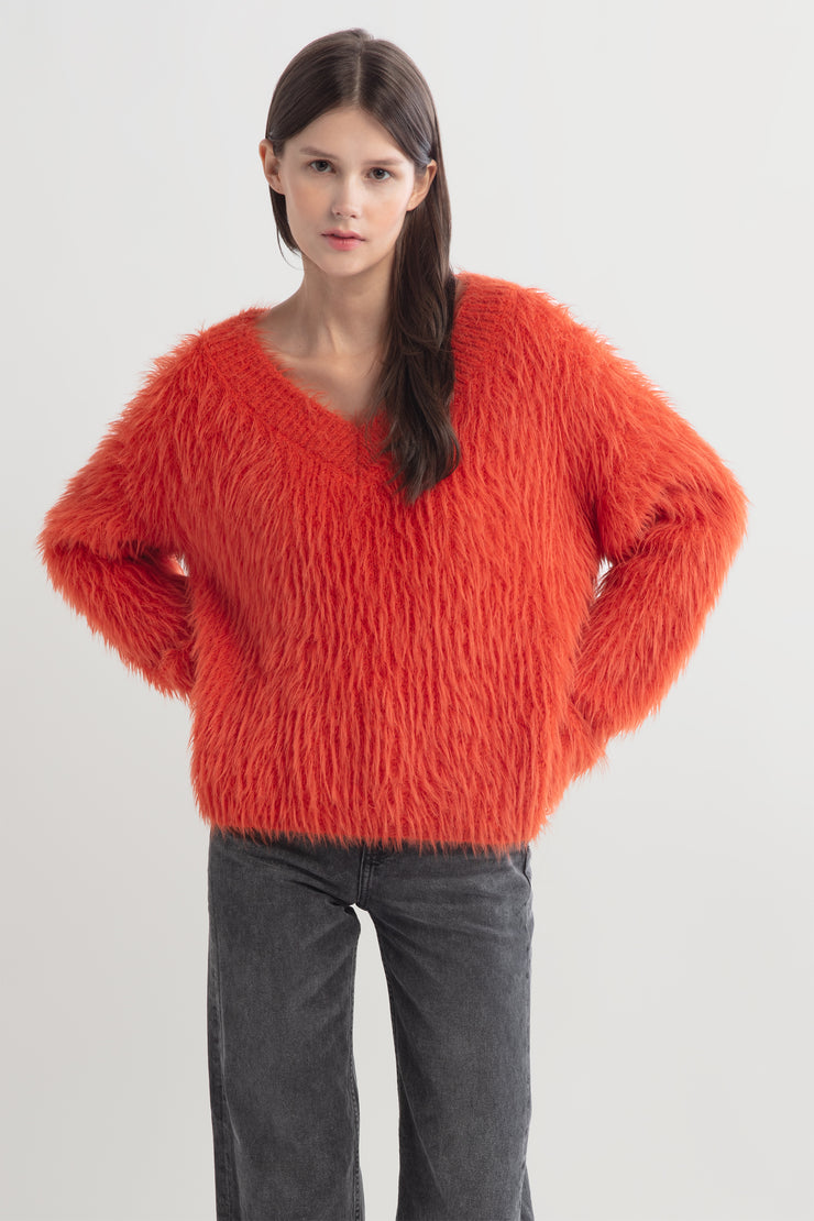 Fuzzy Eyelash Sweater