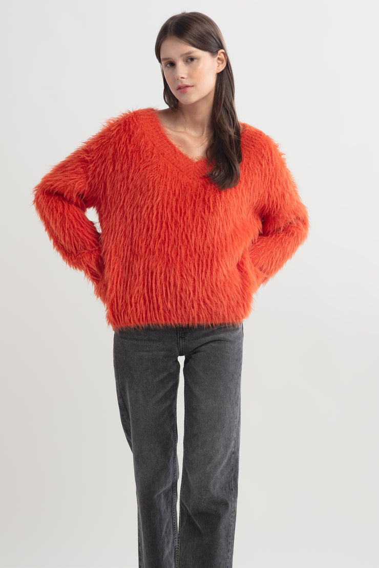 Fuzzy Eyelash Sweater