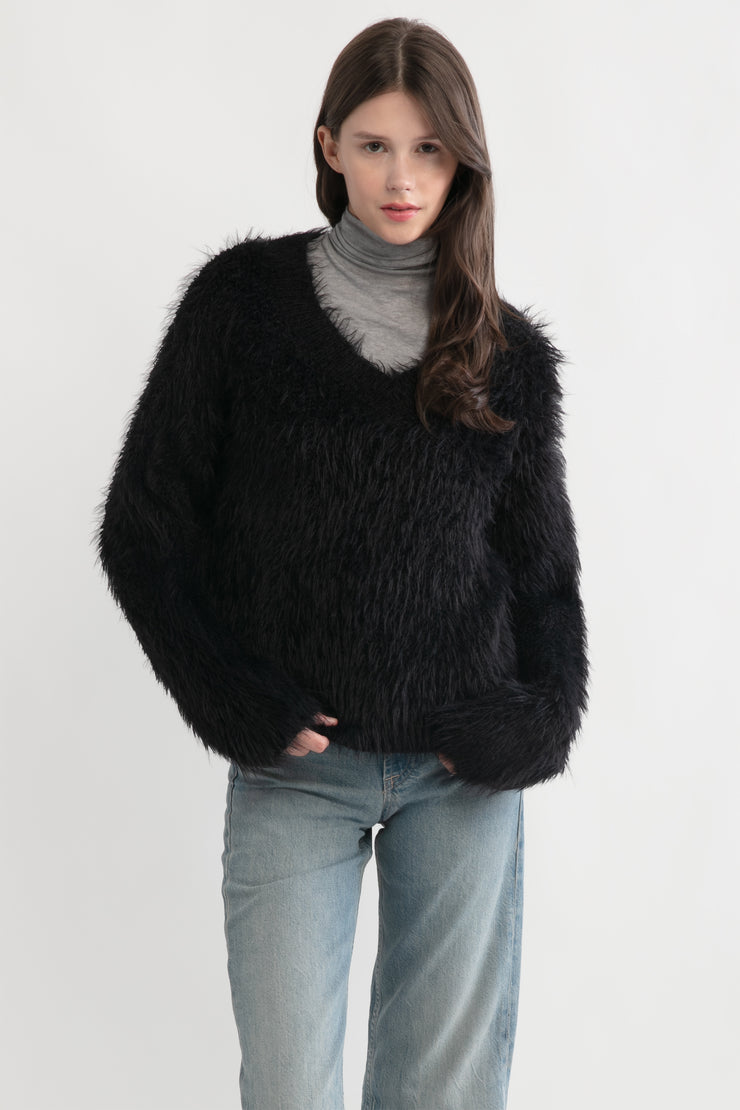 Fuzzy Eyelash Sweater