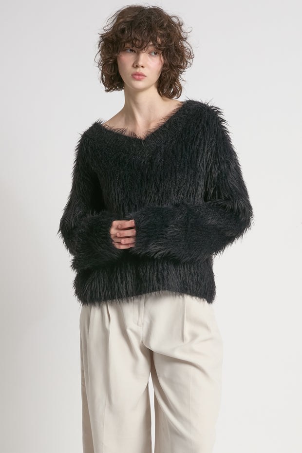 Fuzzy Eyelash Sweater