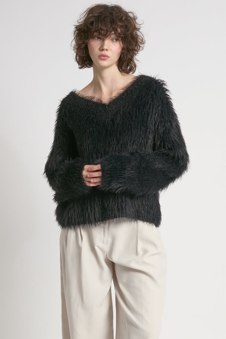 Fuzzy Eyelash Sweater