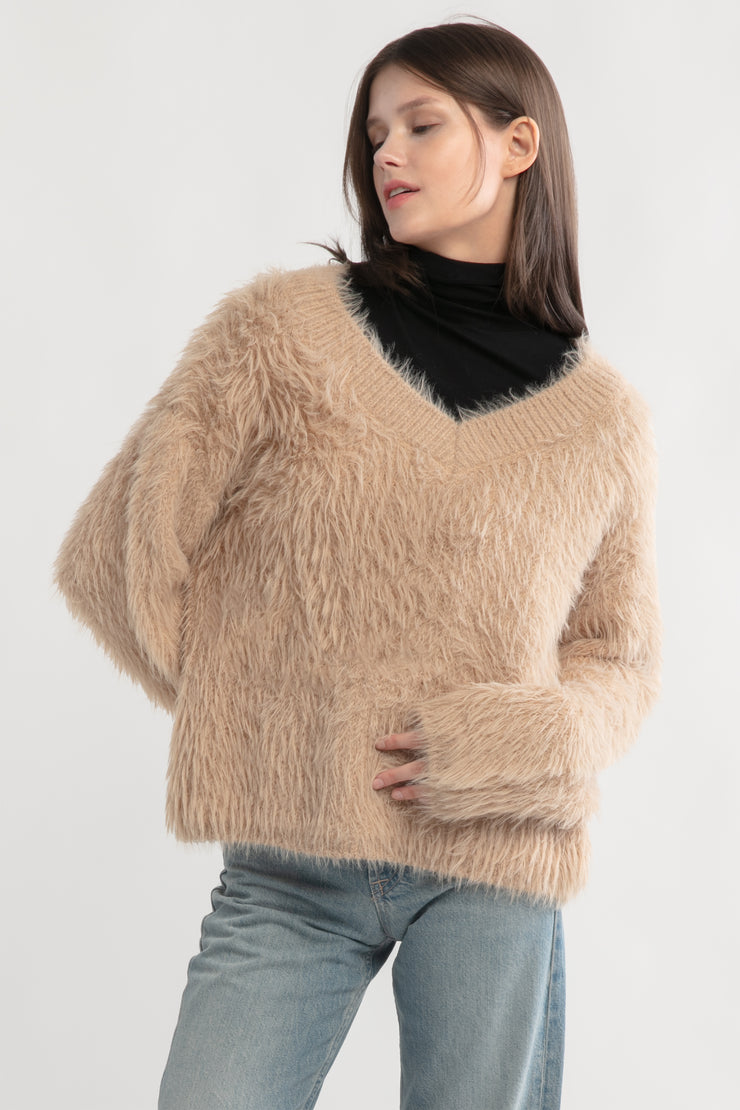 Fuzzy Eyelash Sweater