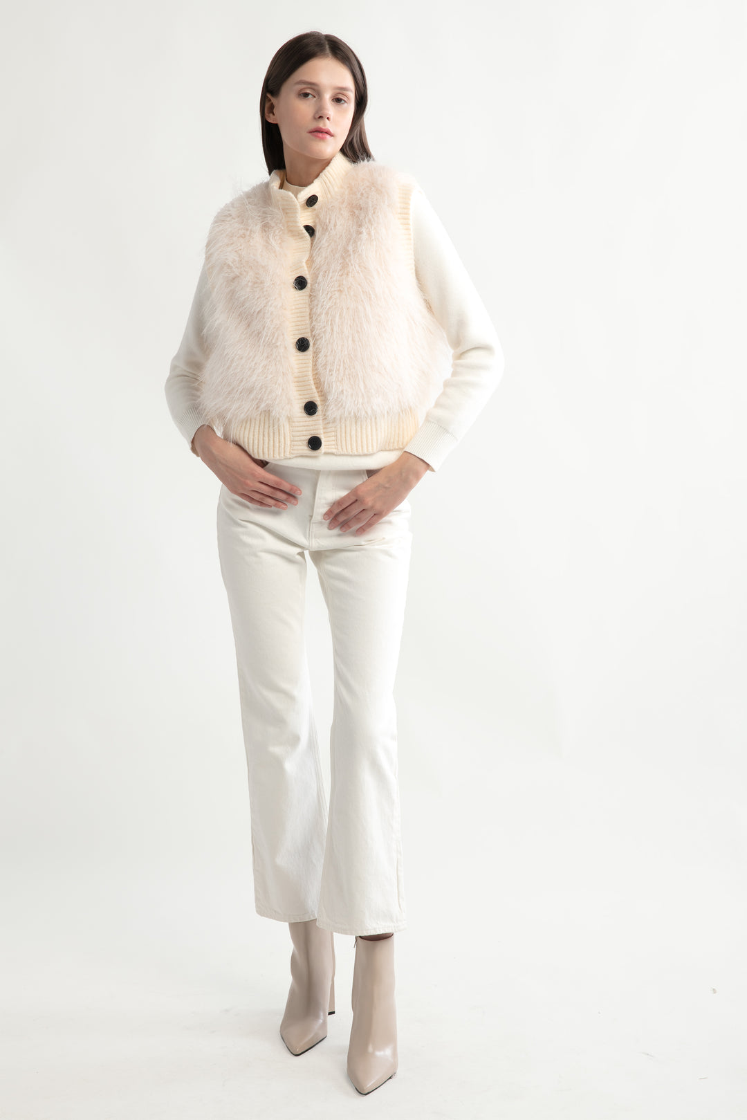 Fluffy Button Up Vest – Look By M