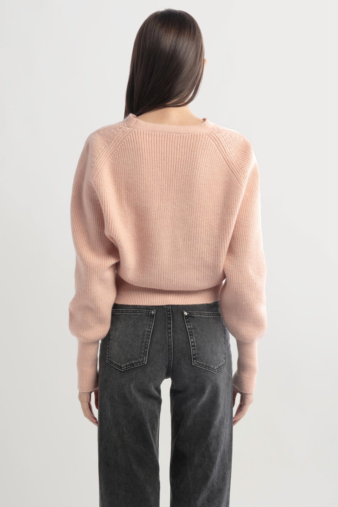 Puff Sleeve V-neck Knit Cardigan – Look By M