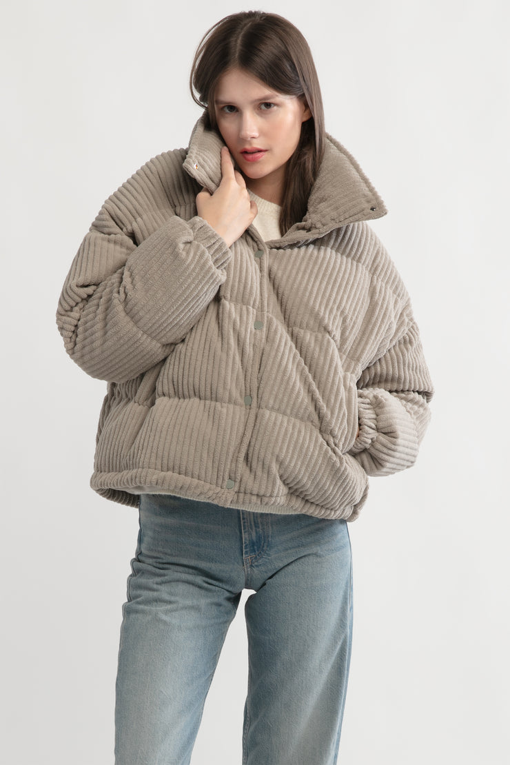 Corduroy Puffer Jacket Look By M