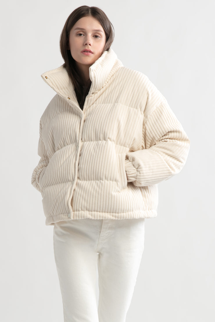 Corduroy Puffer Jacket Look By M