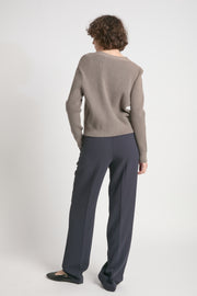 V-neck Rib Cardigan