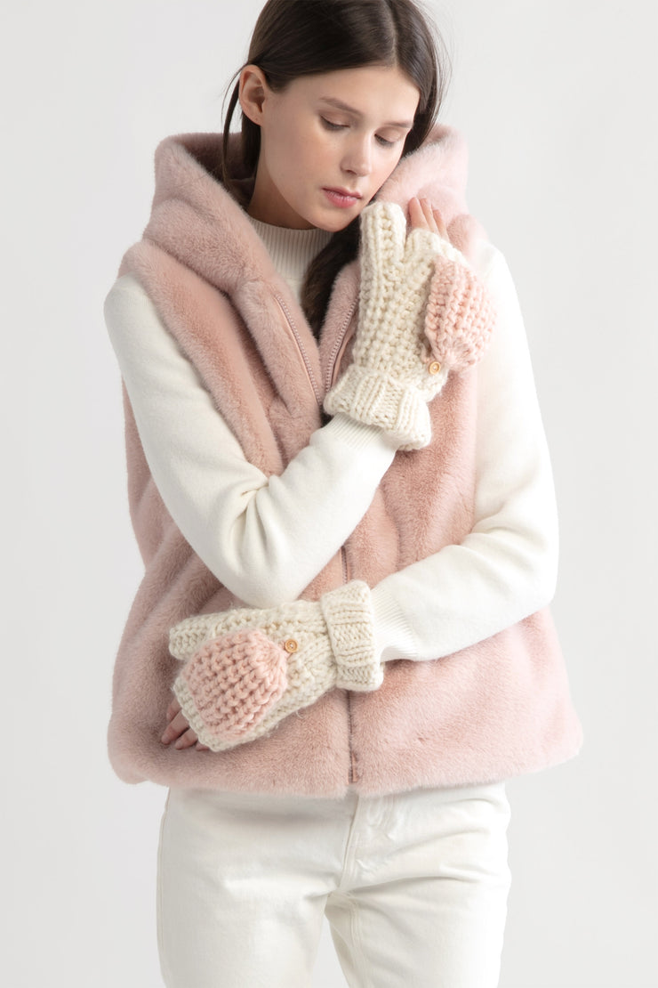 Zip Up Fur Hooded Vest