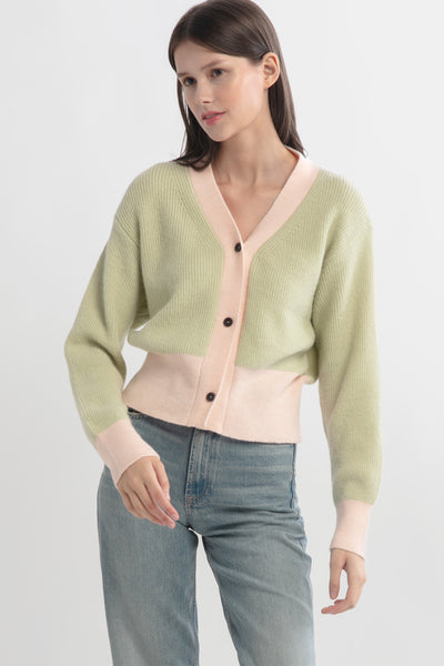 Pastel Color Block Cardigan