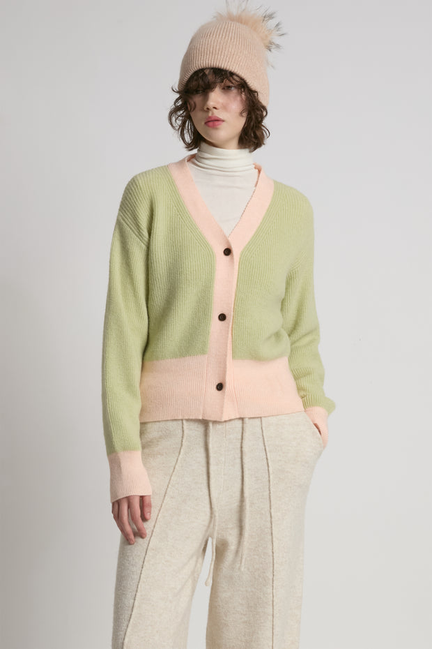 Pastel Color Block Cardigan